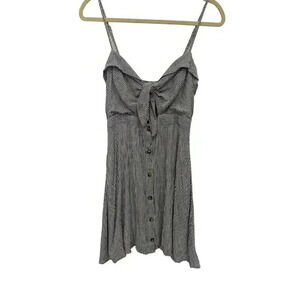 NWT Dress Forum Womens Mini Sleeveless Sweetheart Neck Stripe Rayon Dress Blue M